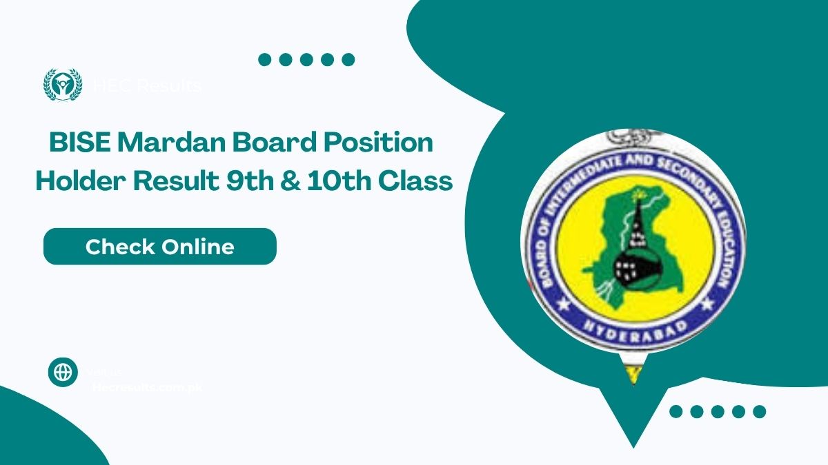 BISE Mardan Board Position Holder Result 2025 9th & 10th Class