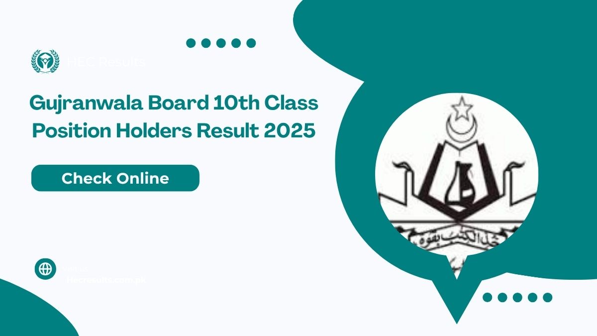 Gujranwala Board Matric 10th Class Position Holders Result 2025