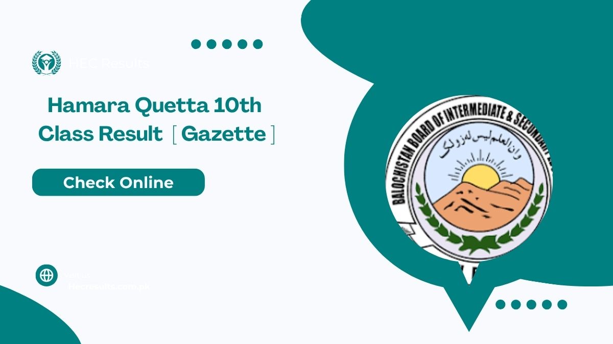 Hamara Quetta 10th Class Result 2025 by Roll No Name [ Gazette ]