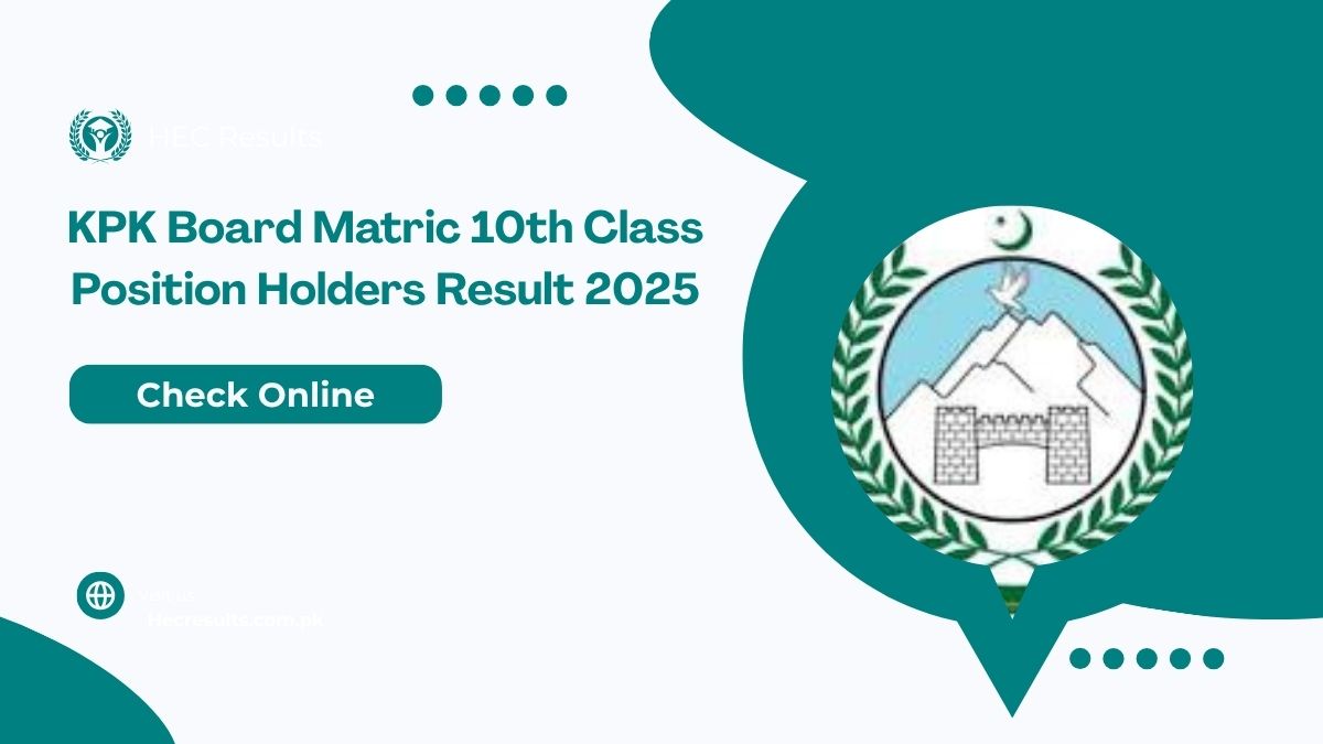 KPK Board Matric 10th Class Position Holders Result 2025 Toppers List