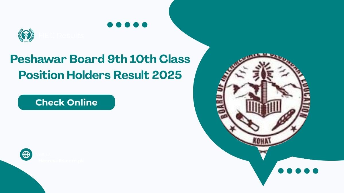 Peshawar Board 9th 10th Class Position Holders Result 2025