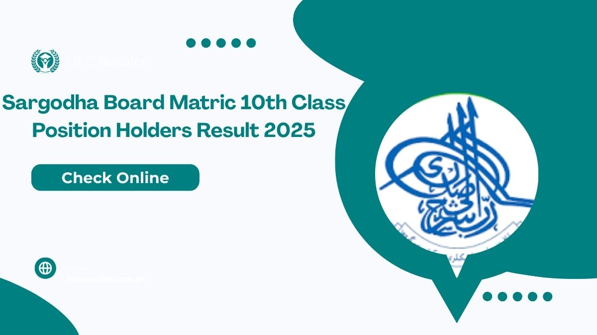 Sargodha Board Matric 10th Class Position Holders Result 2025