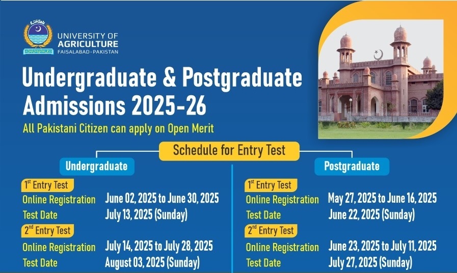 UAF 1st Entry Test Result 2025 26 Test Held On 13 July uaf.edu.pk
