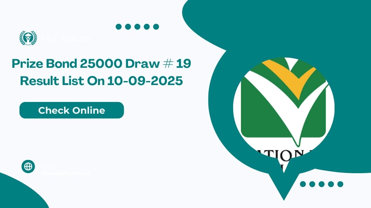 Prize Bond 25000 Draw # 19 Result List On 10-09-2025 at Karachi